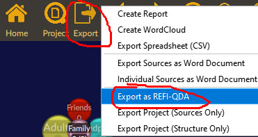 Quirkos REFI-QDA export